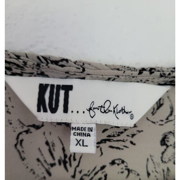 Kut From the Kloth Green Floral Wrap Dress size‎ XL Braided neck line #P3 - Picture 8 of 8